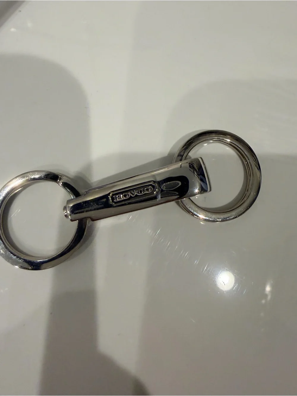 Coach Silver-Tone Metal Valet Key Chain